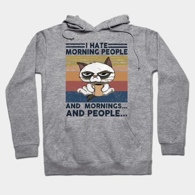 Cat I Hate Morning People Hoodie by Thai Quang